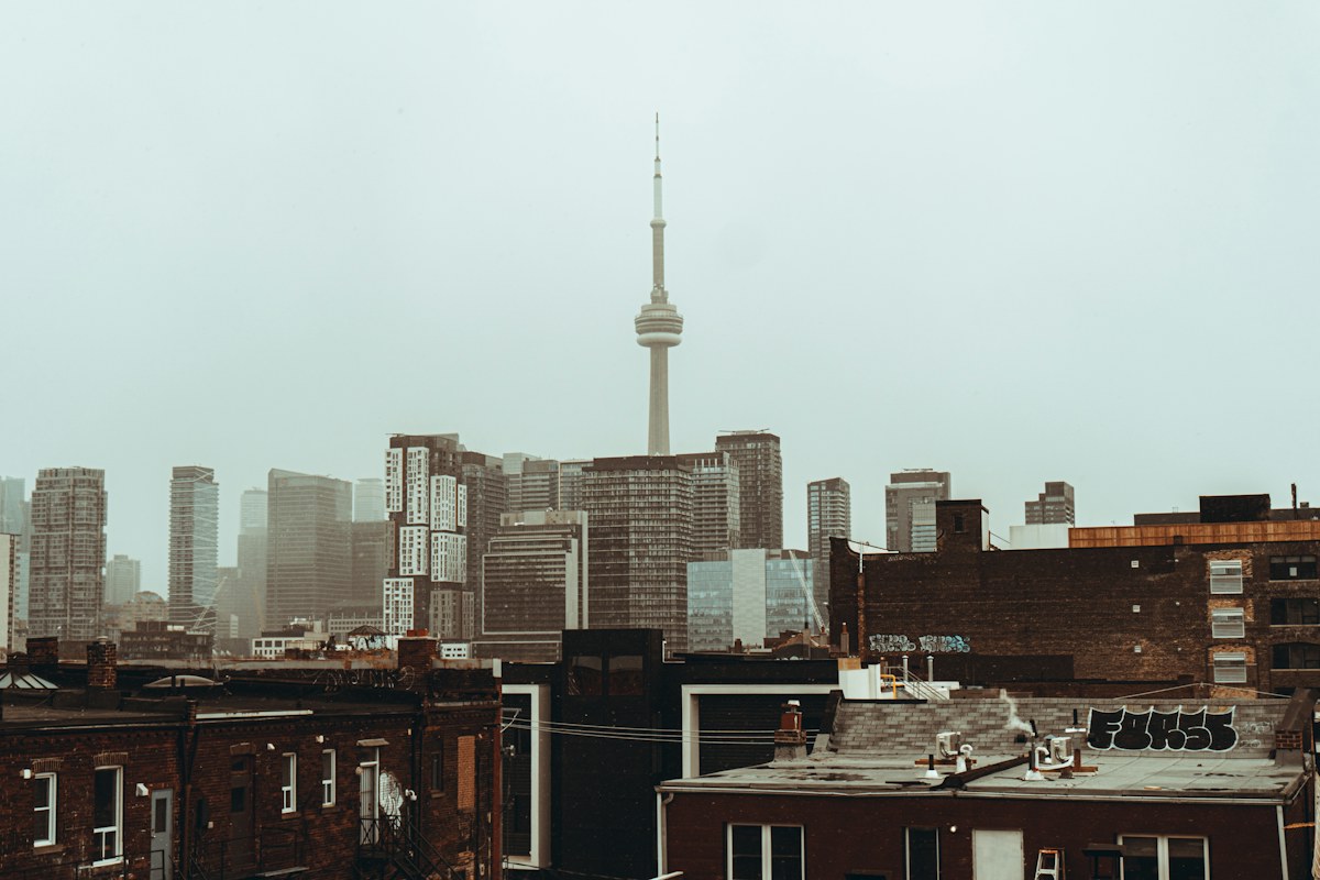Toronto skyline with the CN Tower above the city rooftops